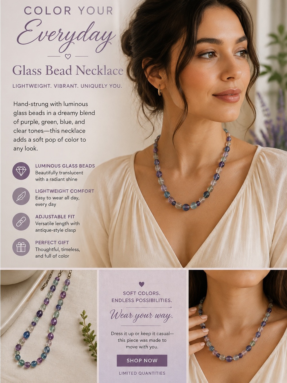 Multicolor Glass Beaded Necklace